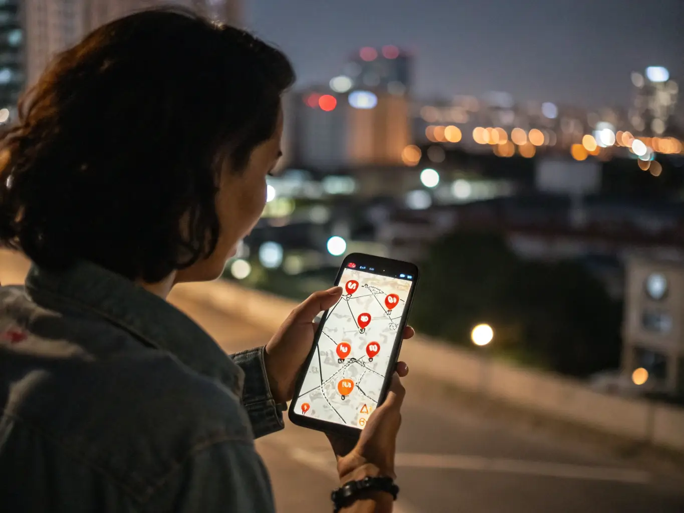 A smartphone displaying a map application with accurate and up-to-date location information for a business, including hours, address, and contact details.